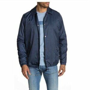 Slate & Stone Mens Coach‎ Navy Blue Long Sleeve Windbreaker Jacket Size Large